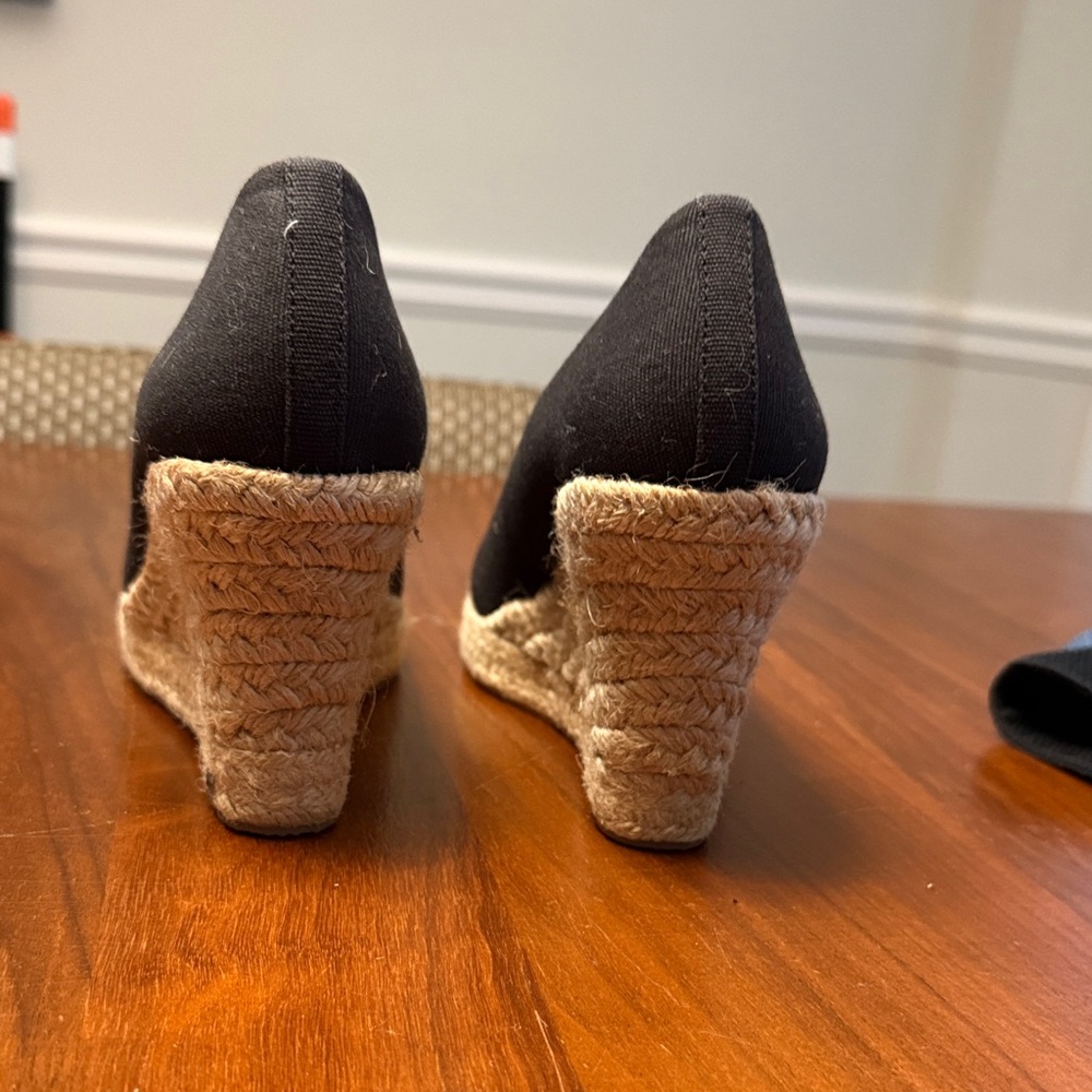 J. Crew Black and Tan Wedge Espadrilles - Picture 4 of 5